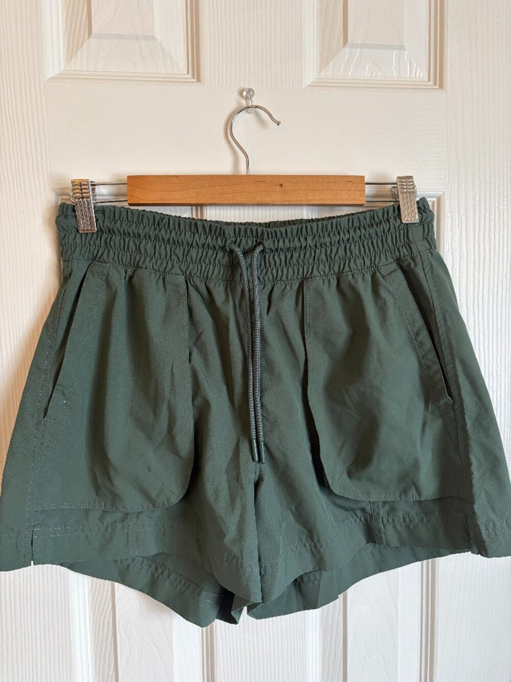 High-Waisted StretchTech Shorts 4" Length - Olive Green
